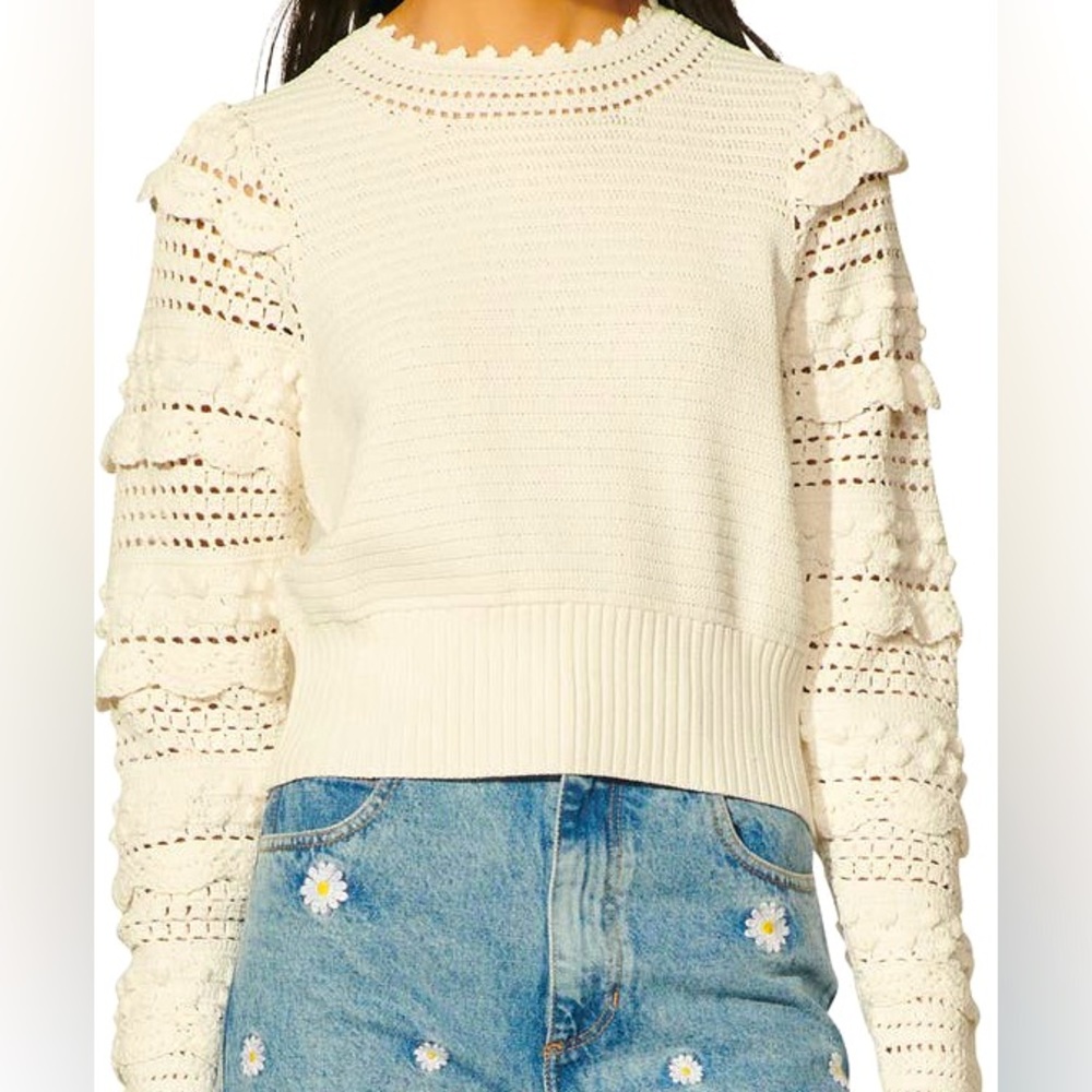 Sandro - Junie Ruffle Sleeve Sweater